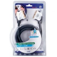 Кабель SCART на SCART HQSS1003/2.5, угловой, черный, 2.5 метра - вид 1 миниатюра