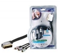 Кабель SCART на 3xRCA component HQSS1068/2.5, черный, 2.5 метра - вид 1 миниатюра