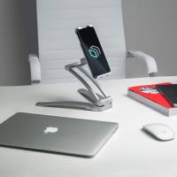 ONKRON держатель для смартфонов и планшетов настольный, серебристый DS-01 - вид 4 миниатюра