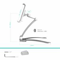 ONKRON держатель для смартфонов и планшетов настольный, серебристый DS-01 - вид 6 миниатюра